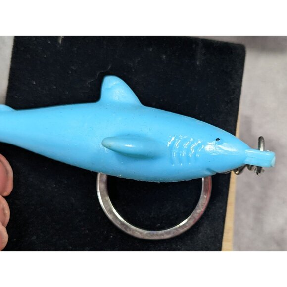 Beachy Blue Rubber Squishy Shark Keychain - Picture 5 of 6